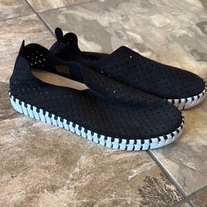 Ilse Jacobsen Black and White Slip-On Loafers